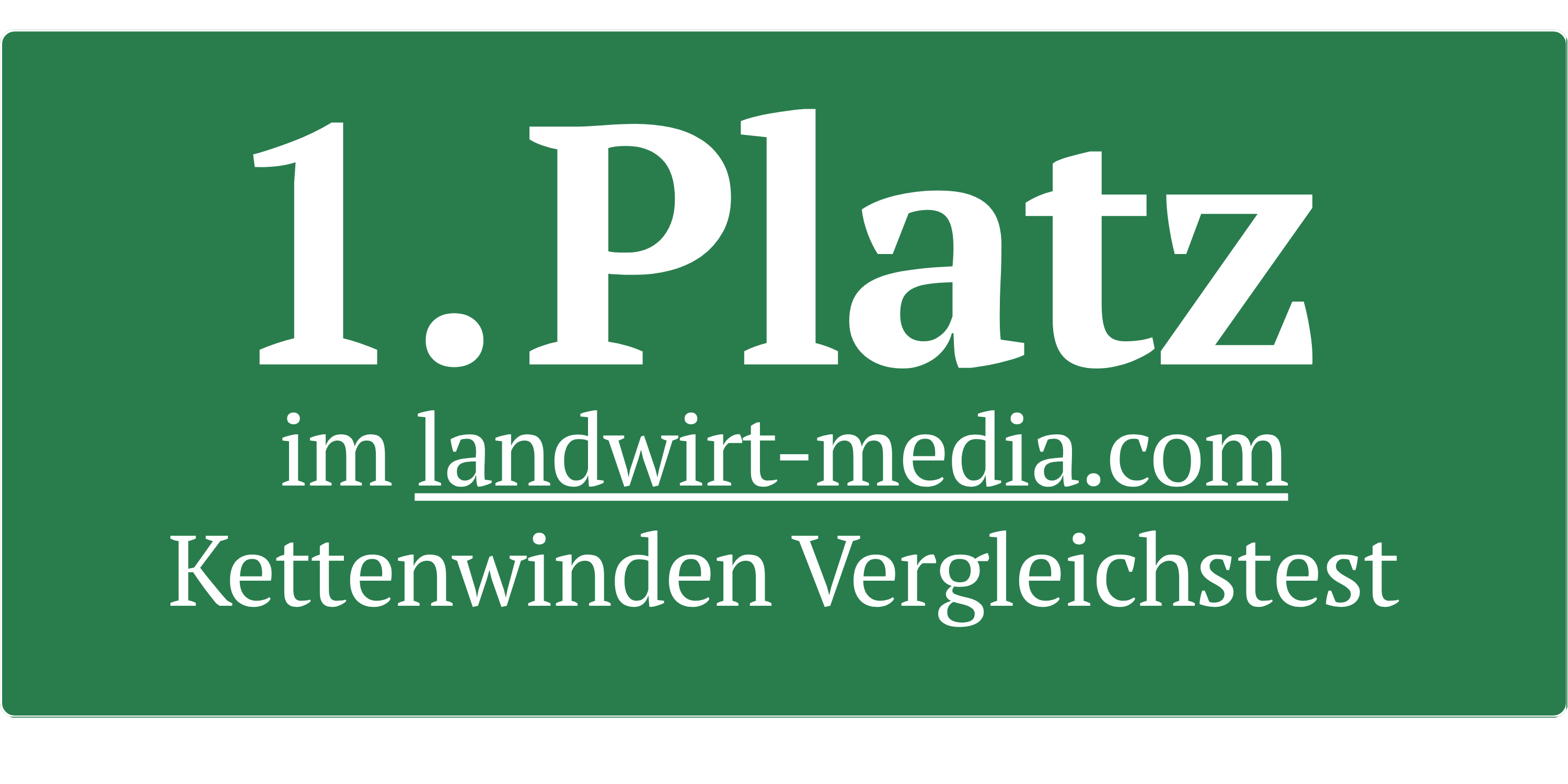 1. Platz im landwirt-media.com Kettenwinden-Vergleichstest 2025